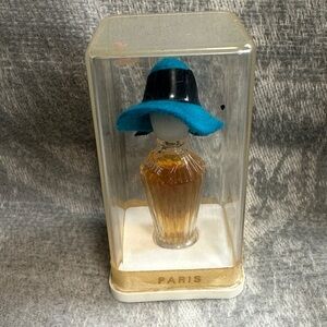 Rare 1950 Rose Valois Mini Vintage Perfume Bottle with Blue Hat